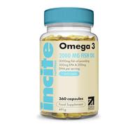 Incite Nutrition Omega 3 Fish Oil Capsules 2000 mg. 360 Softgels. 6 Month Supply of High Strength Omega 3 Fatty Acids with EPA & DHA. Non-GMO, UK Made, No Fishy Aftertaste