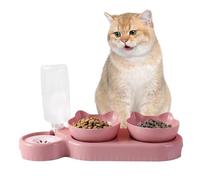 Inclined Dog Bowl - 15° Pet Feeding Dish, 500ml Automatic Water Bottle, Revolutionary | Dog and Cat Eating Bowl for Indoor and Outdoor