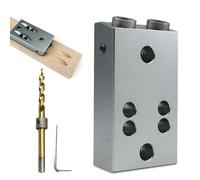 Inclined Drilling Holes Jig - Metal Pocket Hole Tool | Angled Hole Woodworking Jig, Smooth Drilling Equipment for Decking, Wood Posts, Joinery Projects 7.87x3.94x1.18 Inches