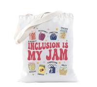 Inclusion Gift Neurodiversity Inclusion Is My Jam Tote Bag for Special Education Teacher Autism Awareness Gift (INCLUSION Tote)