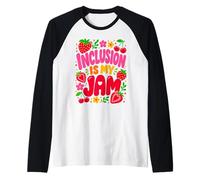 Inclusion is My Jam Groovy Special Education Sped Teacher Raglan Baseball Tee