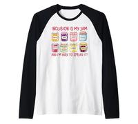 Inclusion is My Jam SPED Teacher Autism Awareness Raglan Baseball Tee