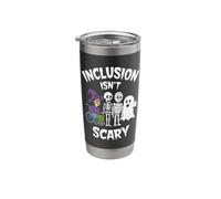 Inclusion Isn't Scary Teacher Skeleton Ghost Cute Halloween Stainless Steel Insulated Tumbler