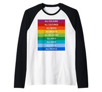 Inclusion Modern Society Cultural Diversity Love Rainbow Raglan Baseball Tee
