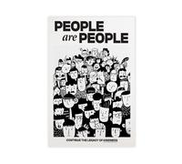 Inclusive Crowd Art Print_ Black And White Community Canvas Poster Wall Art Decor Print Picture Paintings for Living Room Bedroom Decoration 16" L X 24" W