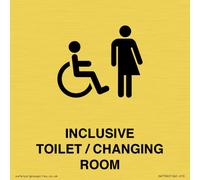 INCLUSIVE TOILET/CHANGING ROOM Sign - 100x100mm - S10