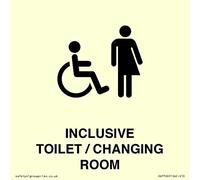 INCLUSIVE TOILET/CHANGING ROOM Sign - 100x100mm - S10