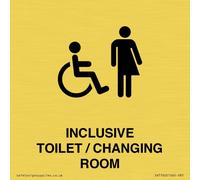 INCLUSIVE TOILET/CHANGING ROOM Sign - 85x85mm - S85