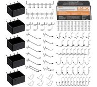 INCLY 120PCS Pegboard Accessories Organizer Kit, Peg Board Hooks Assortment with Bins for Organizing Various Tools, Fit 1/8 or 1/4 inch Pegboard for Hanging Storage, Garage Wall Attachments