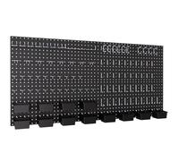 INCLY 158PCS Black Metal Pegboard Wall Organizer, 48x24 Inch | Peg Boards Panels Tool Organizer Kit with Accessories Hooks and Bins,Peg Board Utility Tool Storage for Garage Workbench Shed