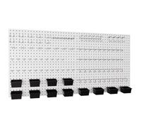 INCLY 158PCS Metal Pegboard Wall Organizer,48x24 Inch | White Peg Boards Panels with Accessories Hooks and Bins Kit,Peg Board Utility Tool Organizer Storage for Garage Workbench