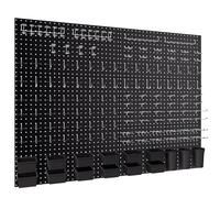INCLY 226PCS Metal Pegboard Wall Organizer, 48x36 Inch Black Peg Boards Panels Tool Organizer Kit with Hooks Bins and Cups, Peg Board Storage System for Garage Workbench Shed