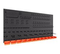 INCLY 48x24 Inch Metal Peg Board Kit with 1/4" Pegboard Hooks Accessories, 4PCS Pegboard Panels and 156PCS Black Pegboard Wall Organizer Tool Storage System for Garage Workbench Shed
