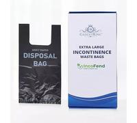 IncoFend 200 Pack Extra Large Adult Incontinence Nappy Disposal Bags Diaper Sack XL Waste Lavender Scented Sacks Roll Dispoable Easy Tie Handles Nappies Heavy Duty Strong For Sanitary Black