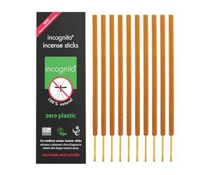 INCOGNITO AntiMosquito Citronella incense Sticks sticks Lasting Up To 2 hours Insect and Mosquito Repellent Suitable For Indoors Outdoors Citronella Natural Refreshing Incense Burners, Black, 10 count