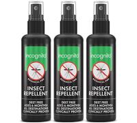 Incognito Insect Repellent Spray - 3x100ml - Travel-Sized Natural DEET Free Formula - Protects for Up to 7 Hours - Shields from a Wide Range of Biting Insects - Travel Friendly Organic Mosquito Repellent