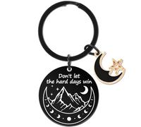 INCOK Acotar Gifts Keychain - A Court of Thorns and Roses Merch, Don't Let The Hard Days Win Merch, Stainless Keychain with Moon Star Inspirational Gifts for Women Men Bookish Fans