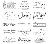 INCOK Bible Verse DTF Transfers Ready to Press - 15 Sheets Christian Iron on Transfers Inspirational Iron on Decals Vinyl Design for T Shirts Clothing Jacket Hat Bag DIY Craft