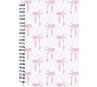 INCOK Coquettte Pink Bow Notebook - Preppy Stuff Preppy School Supplies Cute Spiral Notebook 5.5 x 8.3 Inches Aesthetic Journal School Office Stationary for Girly Women