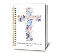 INCOK Cross Bible Journal Notebook, Christian Gifts for Women, Seashell Christian Spiral Note Book, Psalm 93:4 Religions Gifts Hardcover Journaling for Church Notes 5.5x8.3 Inch