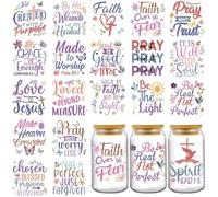 INCOK Rub on Transfers for Crafts - 20 Sheets Florals Mental Health UV DTF Cup Wraps for 16 oz Glass Coffee Mug, Boho Purple Stress Relief Little Reminders Uvdtf Sticker Decal Therapist Gifts