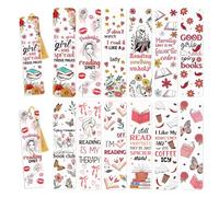 INCOK Rub on Transfers for Crafts - 24 Sheets Romance Acrylic Bookmarks UV DTF Transfer Sticker Decals for Books Journals, Rose Skull Dark Academia Bookmarks Wrap Gifts for Reading Lovers