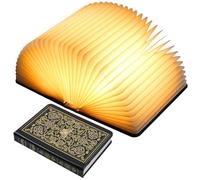 Incolumitas Book Lamp for Book Lovers Gifts, Bookshaped Small Night Light Foldable Paper Hardcover Cover, Unique Aesthetic Lamps USB Rechargeable, Bookish Decor for Library, Reading Nook, Bookshelf