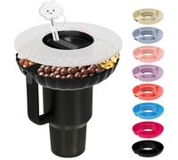 Incolumitas Stanley Snack Tray, Food Grade Silicone Bowl for 40 oz Cup With Straws Cover, Tumbler Accessory (Black)