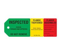 INCOM Manufacturing 3-Stage Flange Tags, Heavy Duty All-Weather DuraPly®, Waterproof and Tear-Resistant, 2.75 inch x 7.9 inch, 25 Pack, TG8033PT