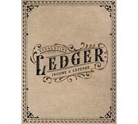 Income and Expense Ledger Book: Income and Expense Ledger for Small Business Accounting, Simple Personal Finance Record and Bookkeeping Log Book, Old Fashioned Ledger Tracker with Brown Matte Cover