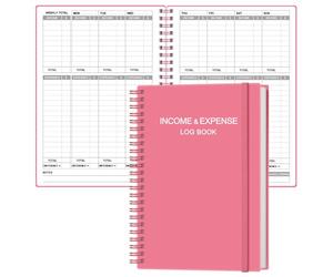 Income & Expense Tracker - Income and Expense Ledger Book for Small Business, Accounting Bookkeeping Tracking Ledger Log Book for Woman and Man, 5.8" x 8.3", Pink
