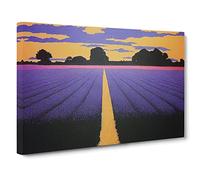 Incomparable Bluebell Field Canvas Wall Art Print Ready to Hang, Framed Picture for Living Room Bedroom Home Office Décor, 30x20 Inch (76x50 cm)