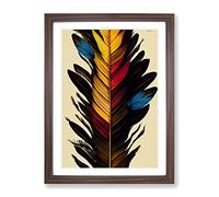 Incomparable Feather Framed Print | A2 Walnut Framed Wall Art | Ready to Hang | Modern Nature Picture | Living Room Bedroom Lounge Office