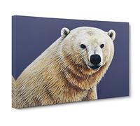 Incomparable Polar Bear Canvas Wall Art Print Ready to Hang, Framed Picture for Living Room Bedroom Home Office Décor, 30x20 Inch (76x50 cm)