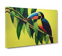 Incomparable Toucan Bird Canvas Wall Art Print Ready to Hang, Framed Picture for Living Room Bedroom Home Office Décor, 30x20 Inch (76x50 cm)