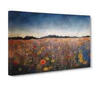 Incomparable Wildflowers Floral Canvas Wall Art Print Ready to Hang, Framed Picture for Living Room Bedroom Home Office Décor, 30x20 Inch (76x50 cm)