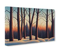Incomparable Winter Forest Canvas Wall Art Print Ready to Hang, Framed Picture for Living Room Bedroom Home Office Décor, 30x20 Inch (76x50 cm)