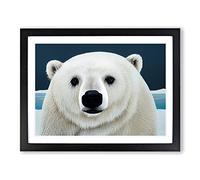 Incomprehensible Polar Bear H1022 Framed Print for Living Room Bedroom Home Office Décor, Wall Art Picture Ready to Hang, Black A3 Frame (46 x 34 cm)