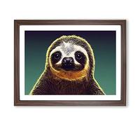 Inconceivable Sloth Framed Print | A3 Walnut Framed Wall Art | Ready to Hang | Modern Nature Picture | Living Room Bedroom Lounge Office