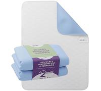 Incontinence Bed Pads 2 Pack 34 x 52 Inches - Reusable Waterproof Underpad Chair and Mattress Protectors - Highly Absorbent, Machine Washable - for Children, Pets and Seniors - Blue Royal Care