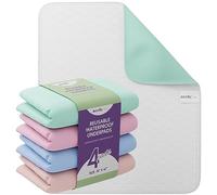 Incontinence Bed Pads - 4 Pack Reusable Waterproof Sofa, Mattress Protectors - Highly Absorbent, Machine Washable - for Children, Pets and Seniors - Assorted Colors (36" x 42" - 4 Pack - Multi Color)