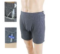 Incontinence Care Underwear Soft Catheter Shorts for Elderly,Urinate Drainage Bag Pants Abdominal Surgeries Patient,Ostomy Drainage Bag Care Clothes,Men's,L