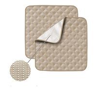 Incontinence Chair Pad Washable 2 Pack, Anti-Slip Reusable Incontinence Protector, Washable Seat Pad, Bed Chair Pad Large (Begie 21*22 inch)