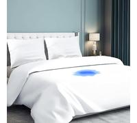 Incontinence Duvet Protector Soft and Breathable Cotton Reusable Duvet Waterproof Protector Cover with Zipper Closer & Corner Ties for Child Elder Pet. (White, Double)
