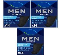 Incontinence Pads for Men Bundle, 3 Packs of Level 0 Protective Shield, Total of 42 Active Fit Extra Light 100% Discreet Mens Pads for Urine Leakage & Light Bladder AFG Supplies Bundle