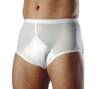 Incontinence Pants for Men with Built-in Pad 200ml ISO Absorbency Black/White Soft 100% Cotton Discreet Y-Front, Incontinence Pads Men Briefs UK Size S-3XL (White, L)