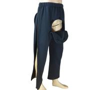 Incontinence Pants Full Open Patient Care Trousers, Patient Care Clothes for Women and Men, Nursing Aid for Elderly Dialysis and Bedridden Patients(Blue,M)