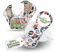 Incontinence Reusable Sanitary Pads, 6-Pack; Maxi; Organic Cotton; Classic; White Wings