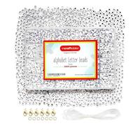 Incraftables Letter Beads Set Kit with Clasps & Rings for DIY Friendship Bracelets, Crafts, Keychain & Jewelry Making. A to Z Alphabet & Heart Pattern Bead w/Elastic String Cord & Organizer