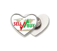 Increase Sales Decrease Profit Loss Heart Metal Pin Brooch Clip Love